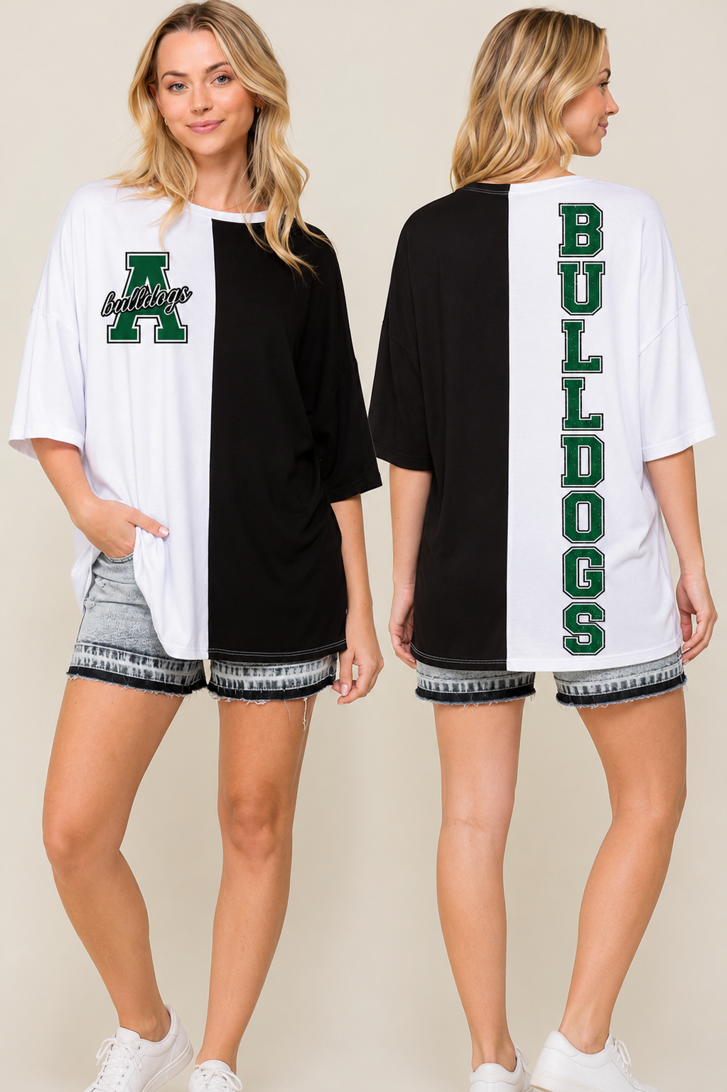Bulldogs Two-Tone Game Day Oversized Tee