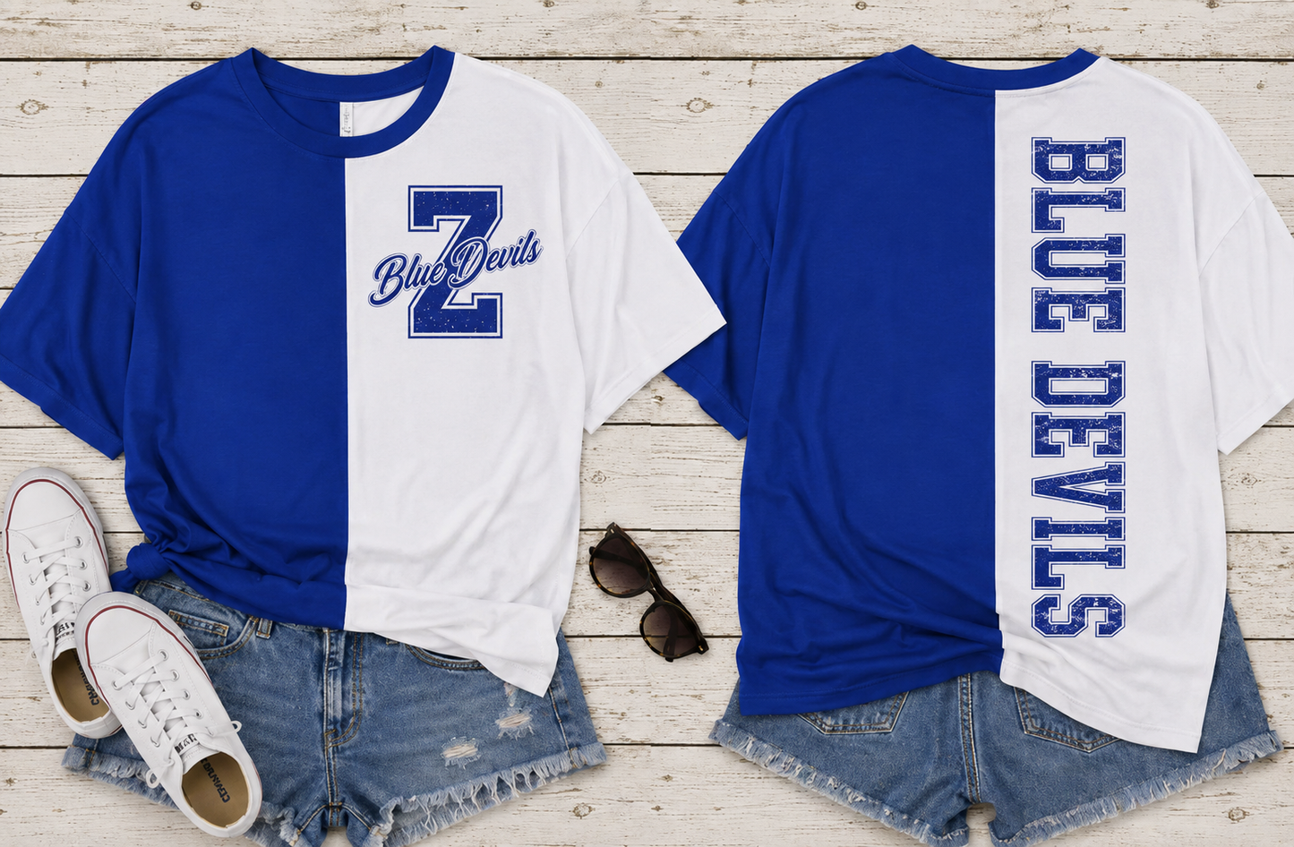 Blue Devils Two-Tone Game Day Oversized Tee