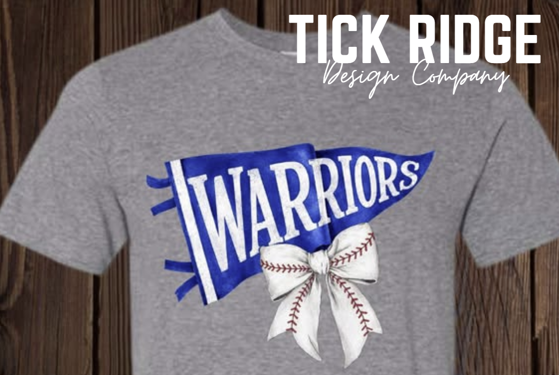 Warriors Flag & Baseball Bow Tee