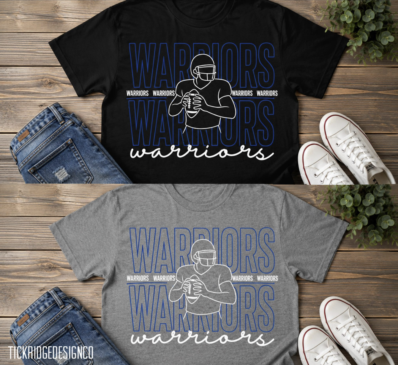 Warriors Football Double Layer Design