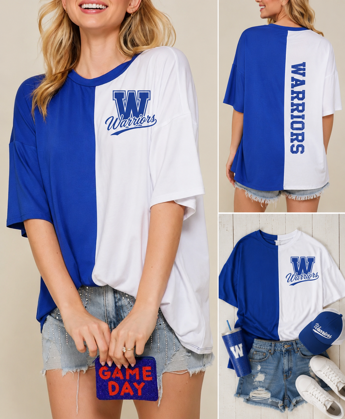 Warriors Two-Tone Game Day Oversized Tee