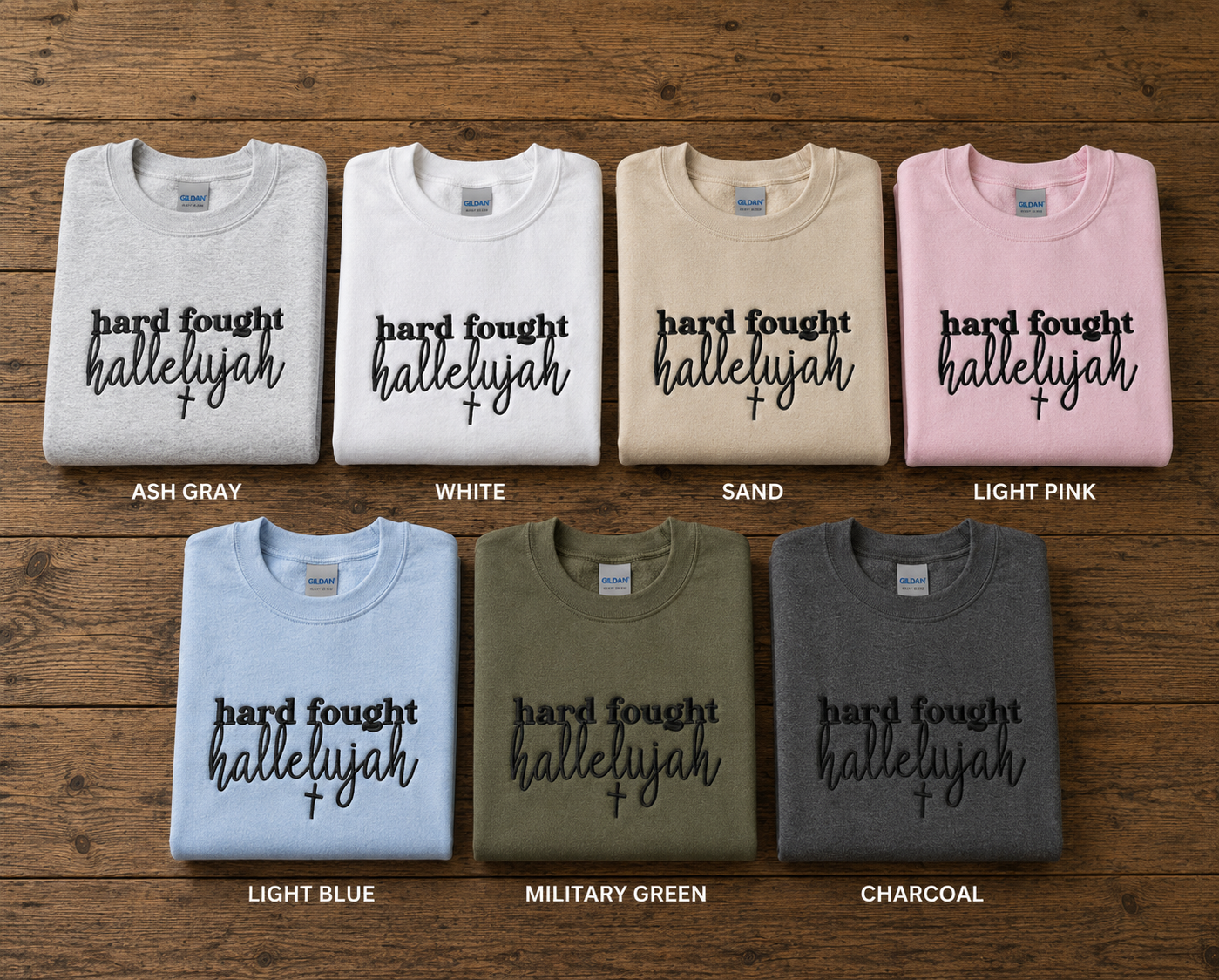 Hard Fought Hallelujah Embroidered Crewneck
