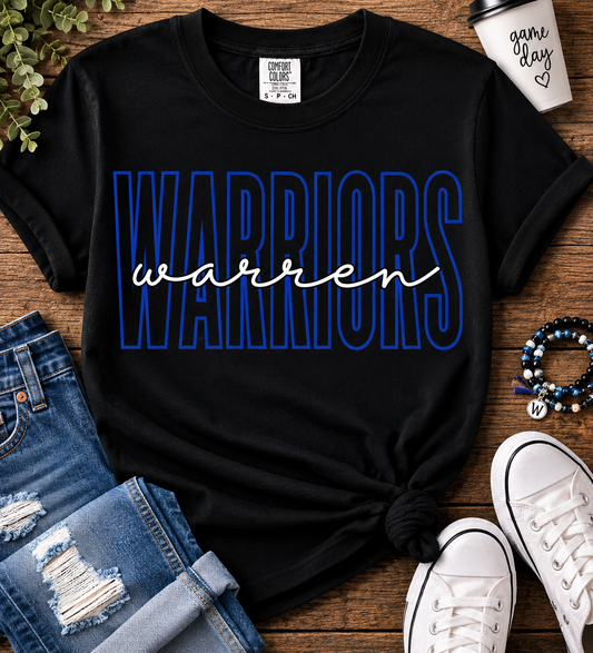 Warriors block text design
