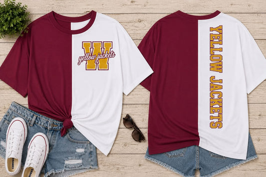 Yellow Jackets Two-Tone Game Day Oversized Tee