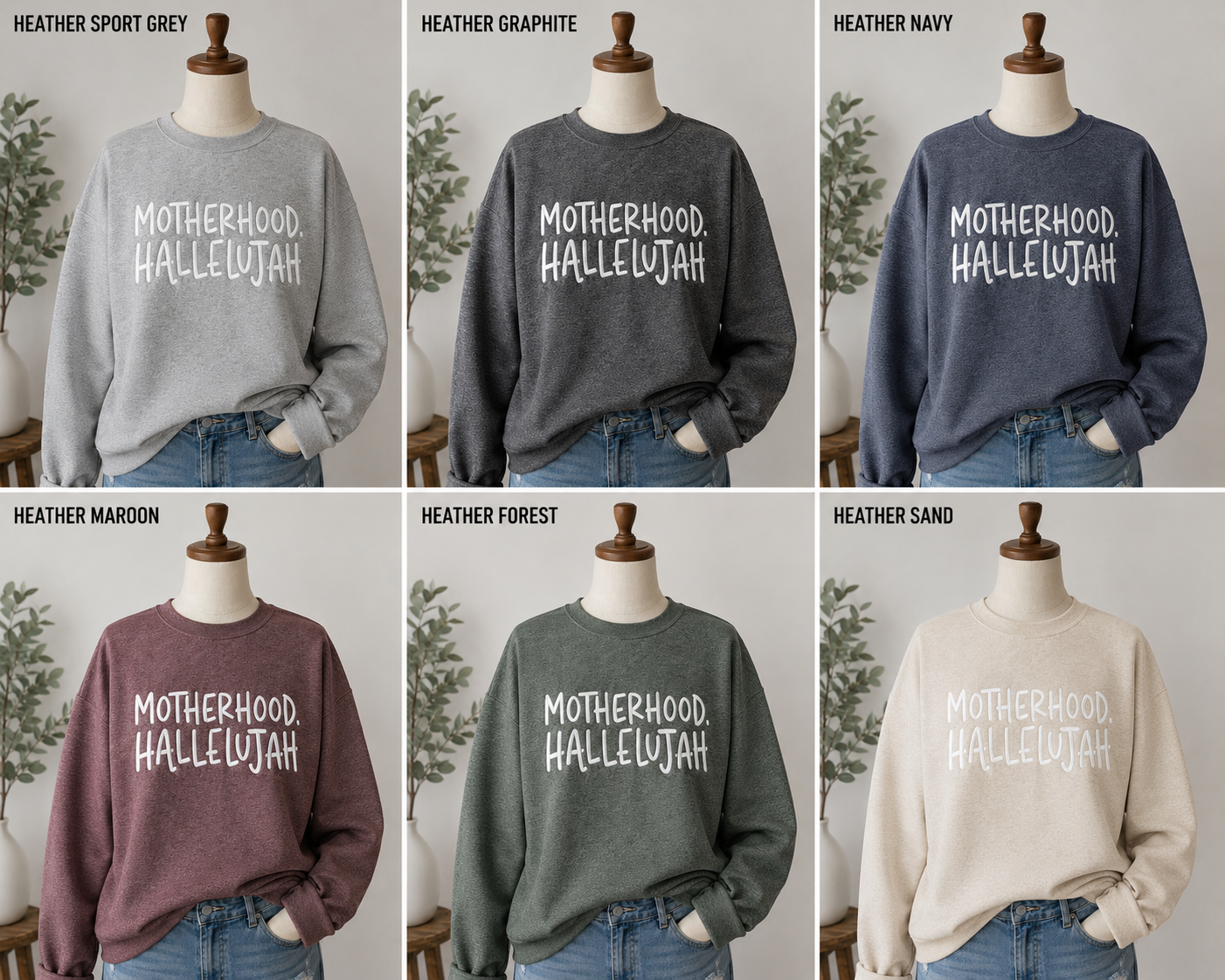 Motherhood, Hallelujah Embroidered Crewneck