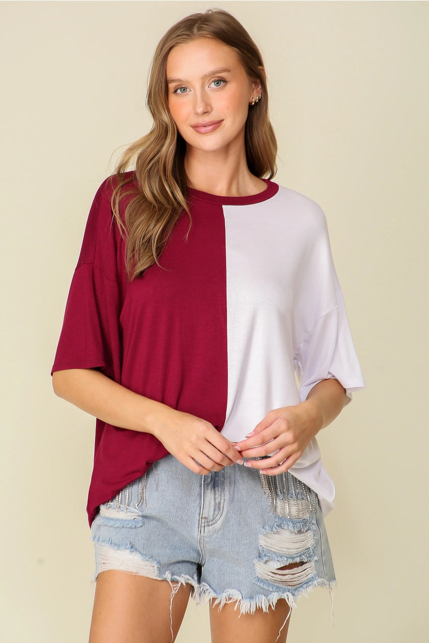 Yellow Jackets Two-Tone Game Day Oversized Tee
