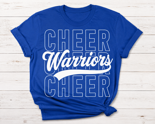 Warriors Cheer Stacked Tee