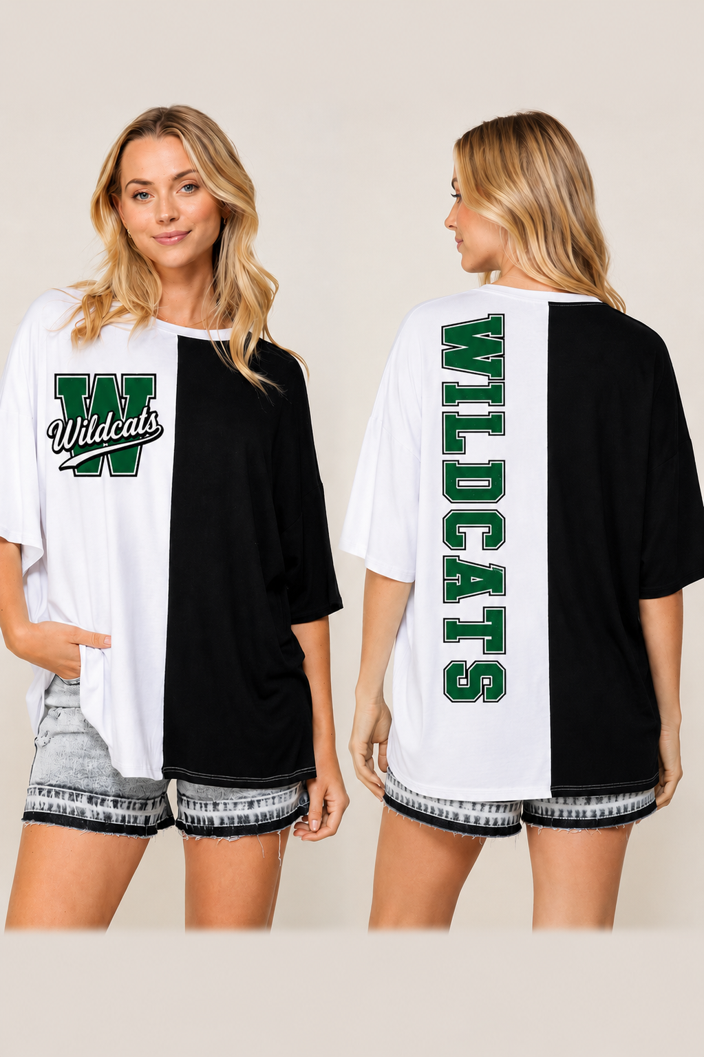 Wildcats Two-Tone Game Day Oversized Tee