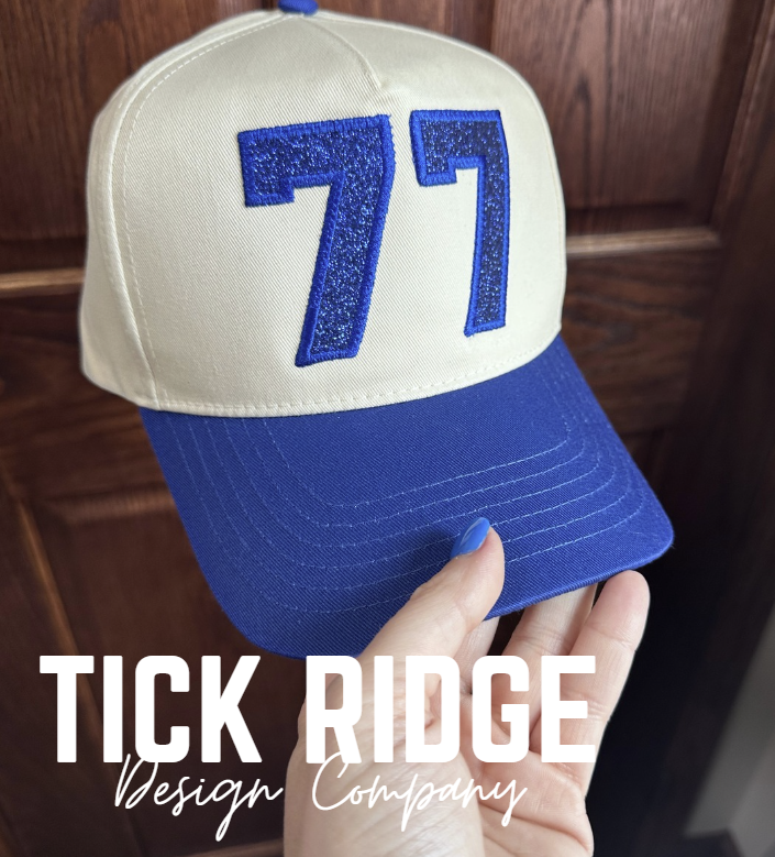 Glitter Embroidered Number Trucker Hat