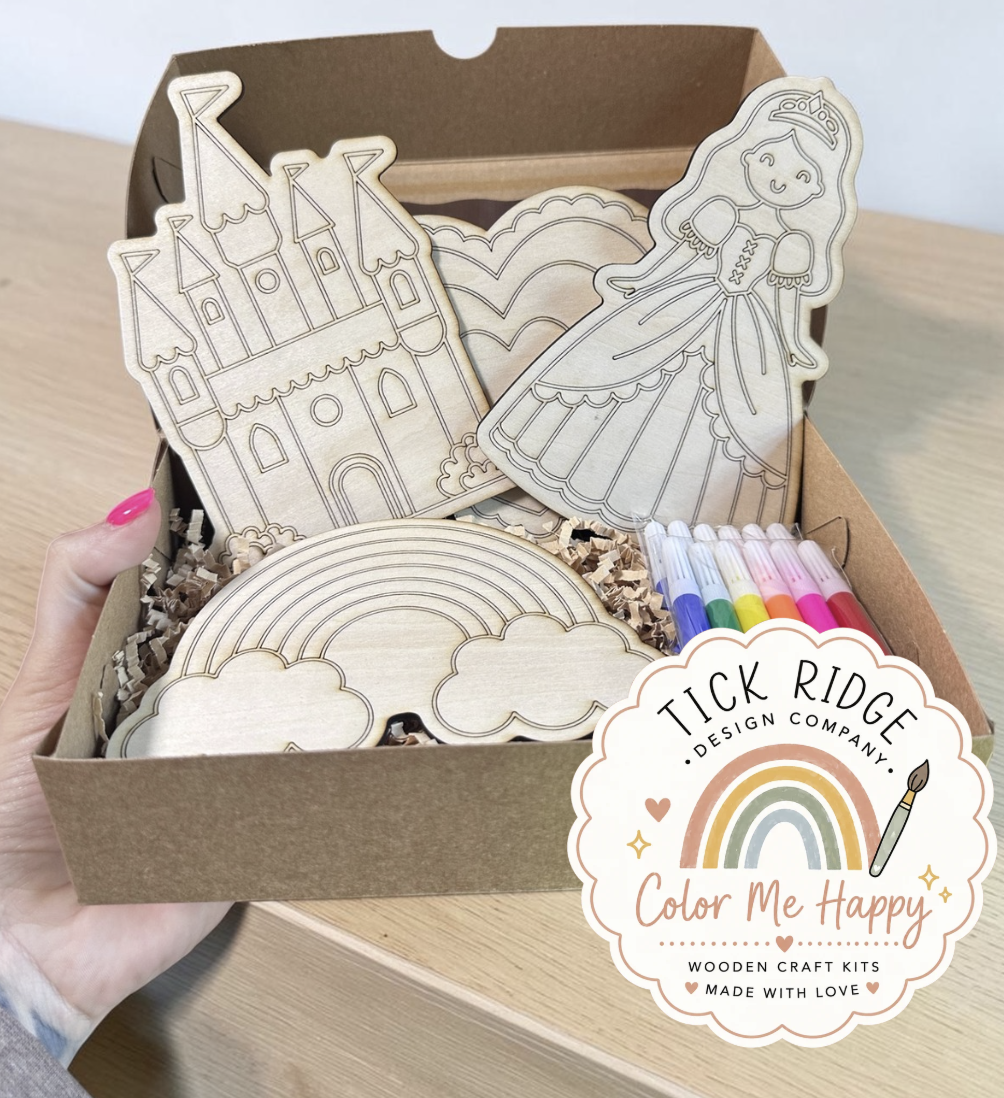 Princess Wood Coloring Kit
