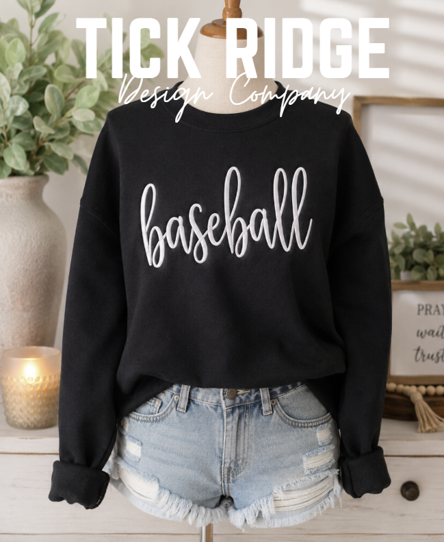 Baseball Embroidered Crewneck