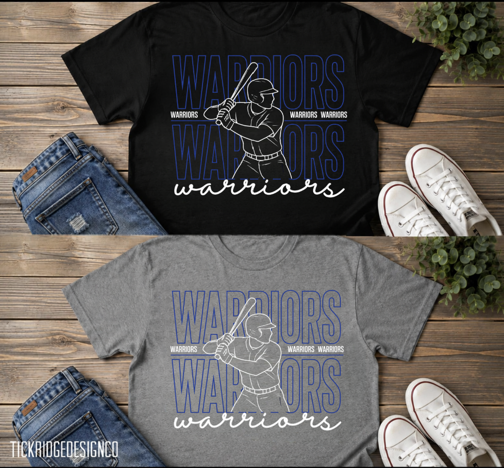 Warriors Baseball Double Layer Design