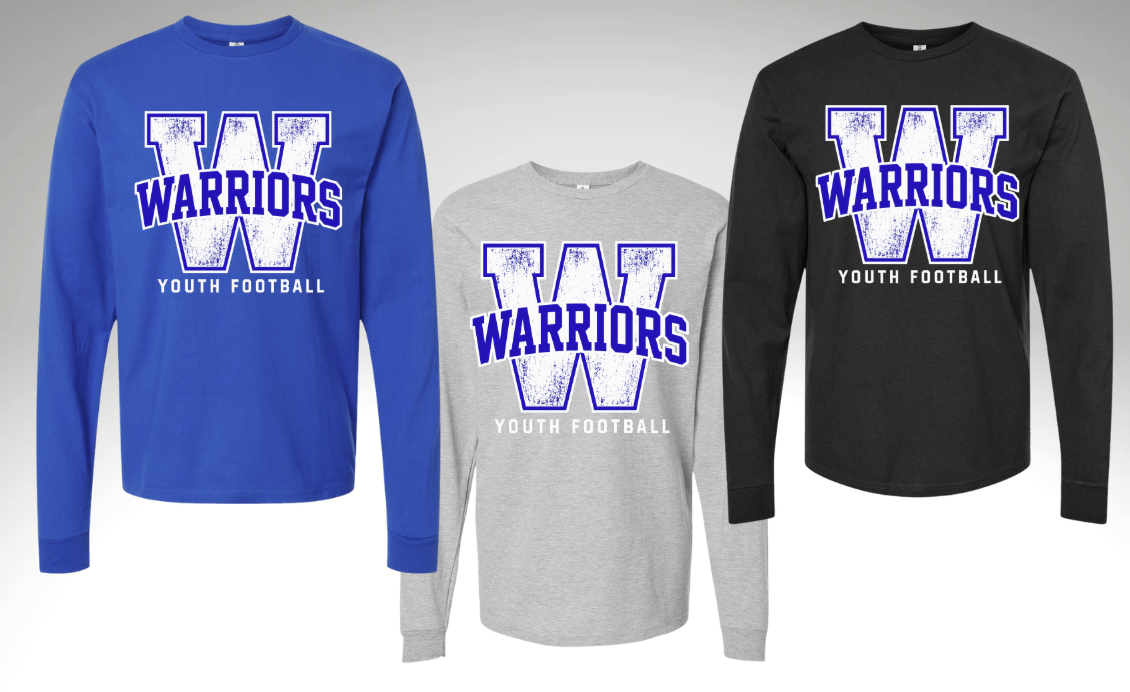 Warriors Youth Football Long Sleeve Tee