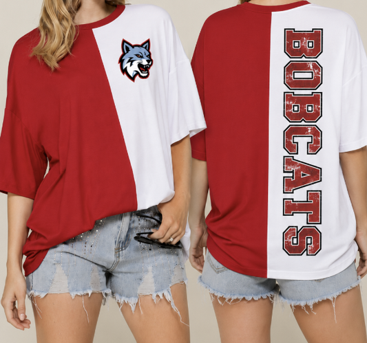 Blennerhassett Bobcats Half & Half Spirit Tee