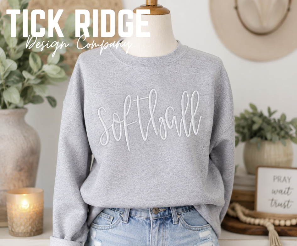 Softball Embroidered Crewneck